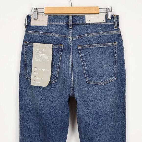 NWT Everlane The Way-High Straight Leg Slim Jean In Medium Indigo Blue 28 Short - Picture 7 of 11